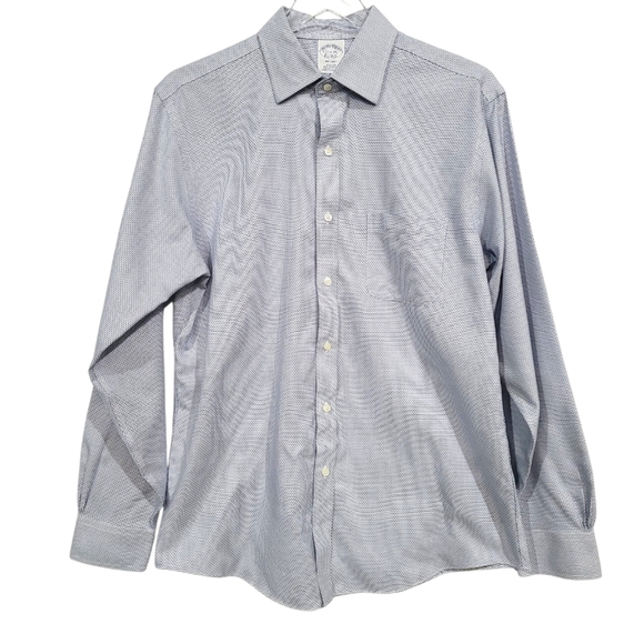 Brooks Brothers Other - Brooks Brothers 15.5/34 Button Down Shirt Blue Mini Houndstooth Cotton Non Iron